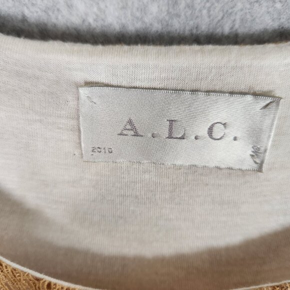 A.L.C. Lace Ruched Bodycon Dress in Tan Long Sleeve Women's Size M - Picture 6 of 11